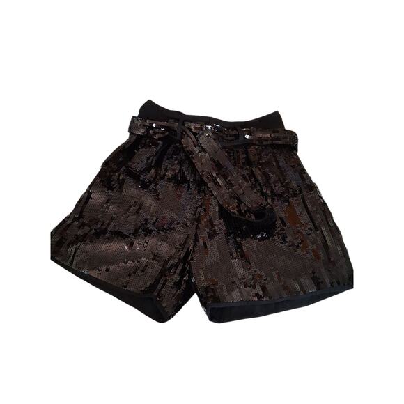 See By Chloe Black Sequin Shorts High Waisted Club Party Elegant Size 2 NWT - Picture 2 of 16